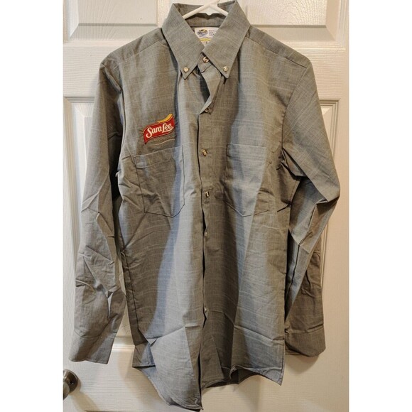 Sara Lee Men's Bakery Uniform Shirt Riverside Large 15.5 Neck Long Sleeve-NEW - Picture 1 of 10